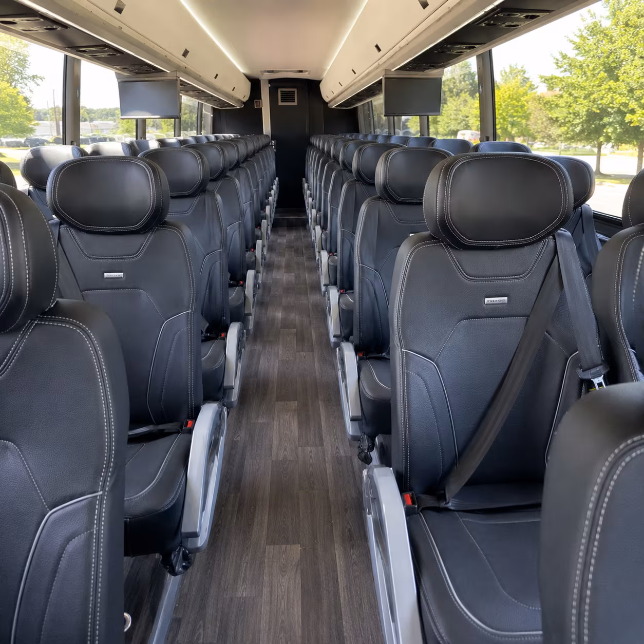 high point charter bus interior